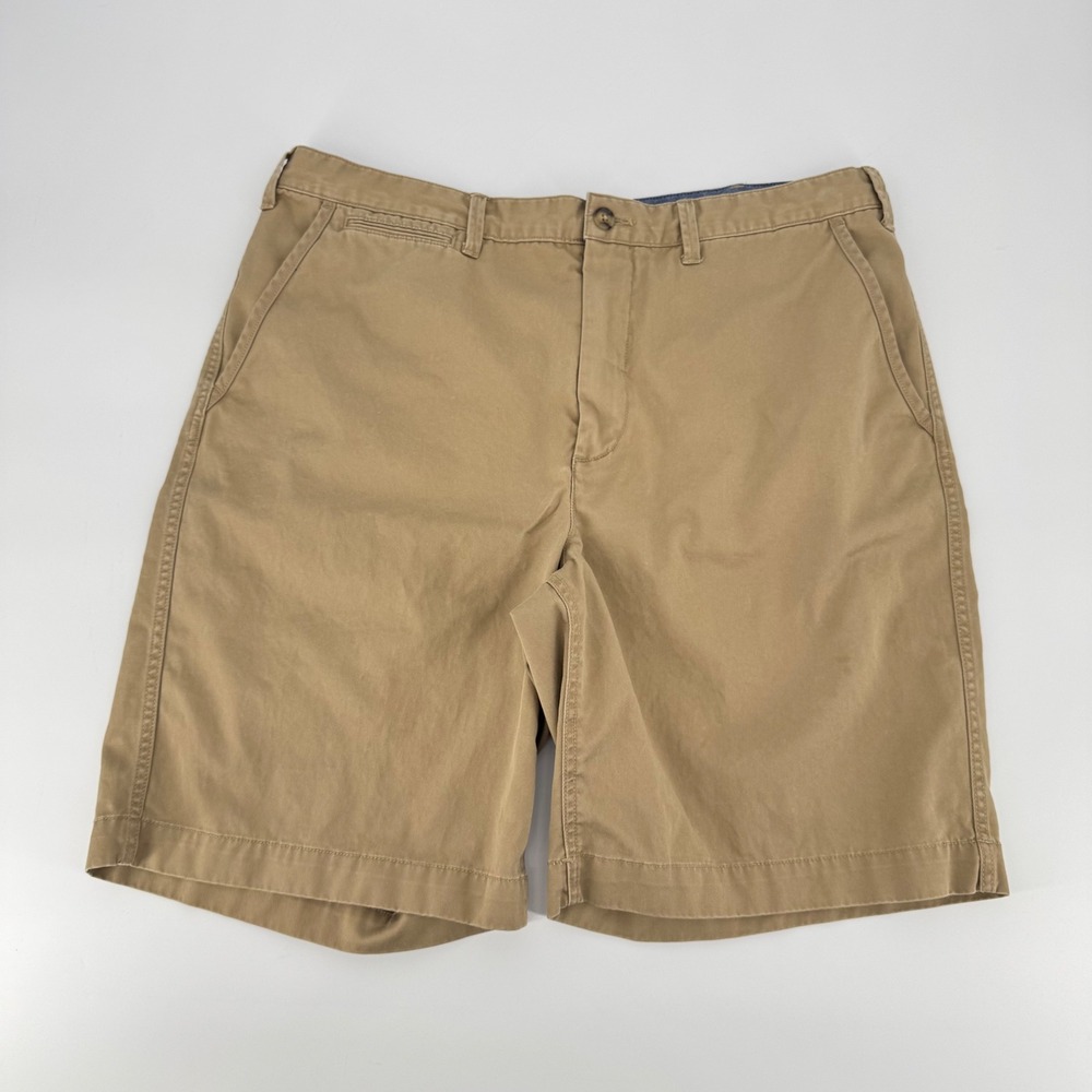 Polo Ralph Lauren Men Tan Khaki Relaxed Fit Chino Shorts Size 36 Cotton 9 Inseam